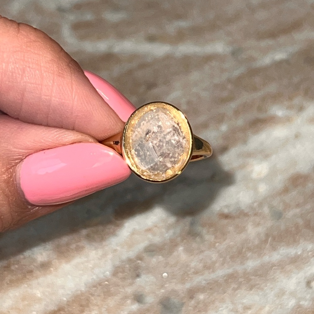 Gold Ring with Clear Stone